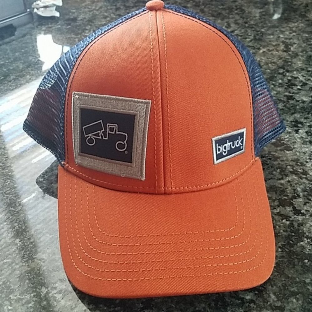 NEW bigTruck Cap Hat Orange Navy Blue